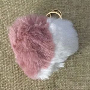 Berry and White Heart Handbag Charm